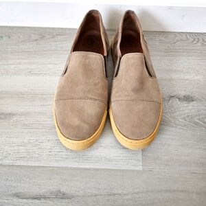 FRYE Women’s Taupe Chocolate LEATHER Ivy Slip-On Casual SNEAKERS Shoes Size 8.5